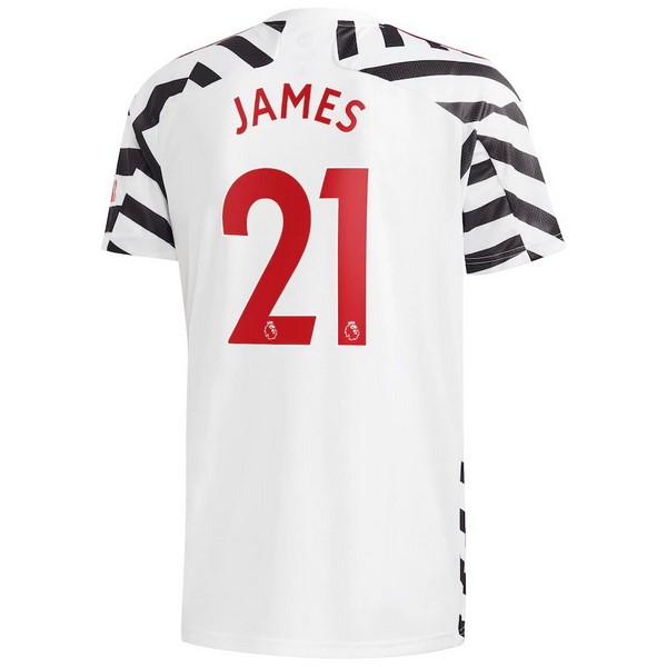 Camiseta Manchester United NO.21 James Tercera Equipación 2020-2021 Blanco